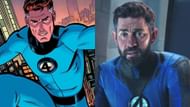 Left: Mr. Fantastic in comics, Right: Mr. Fantastic played by John Krasinski in Doctor Strange in the Multiverse of Madness (Images via Marvel)